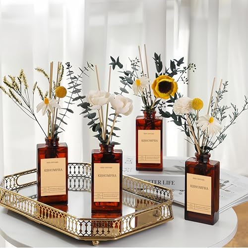 KBHOMFRA Reed Diffuser Set with Dried Flowers