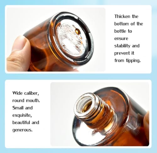 2PCS 50ml Empty Aromatherapy Diffuser Bottles Amber Glass DIY Fragrance Containers