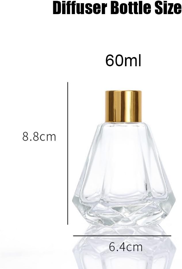TOPWEL 2PCS 60ml Clear Glass Diffuser Jars Set
