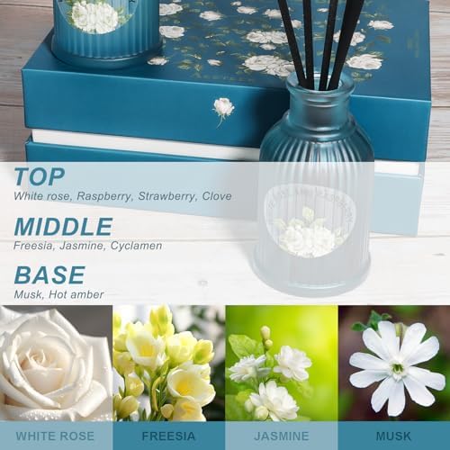 White Rose and Berries Reed Diffuser Set 2 Pack
