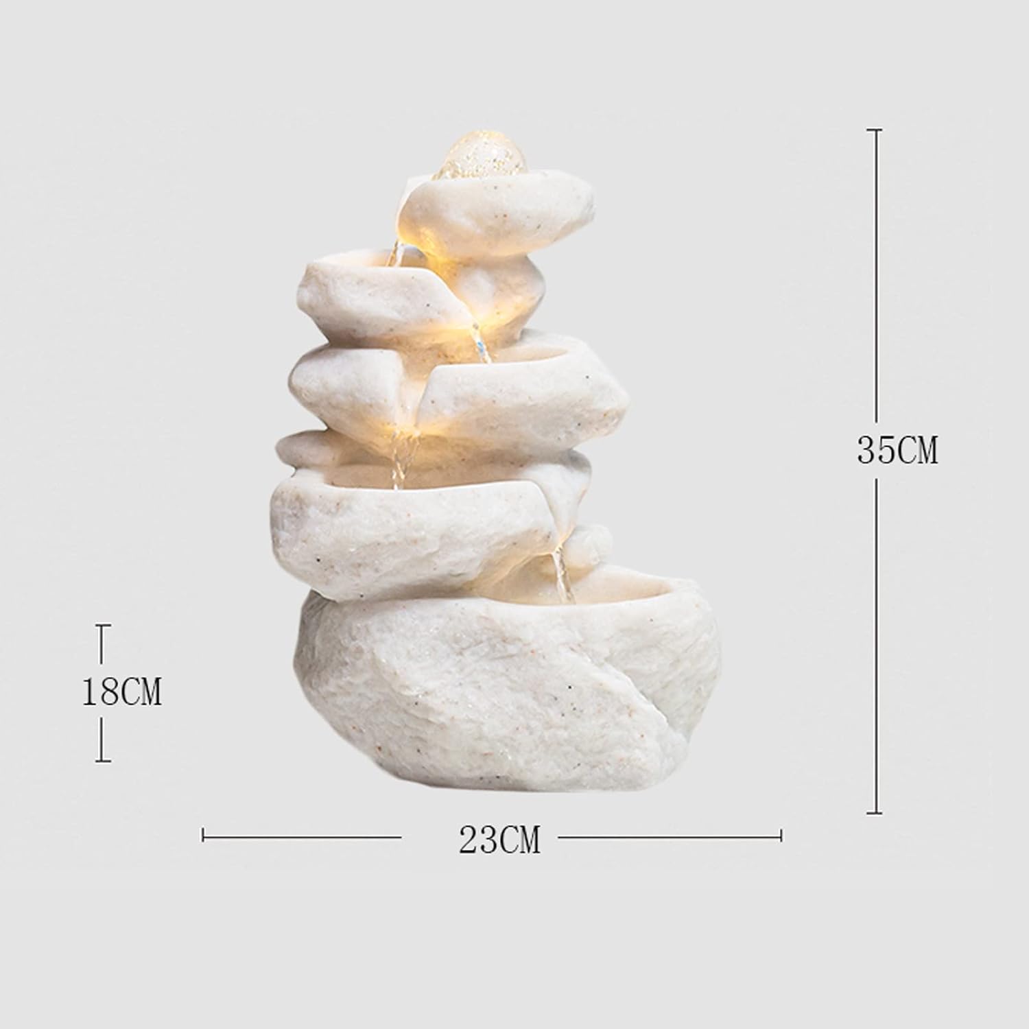 Desktop Fountain with LED Lights and Soothing Waterfall Sound