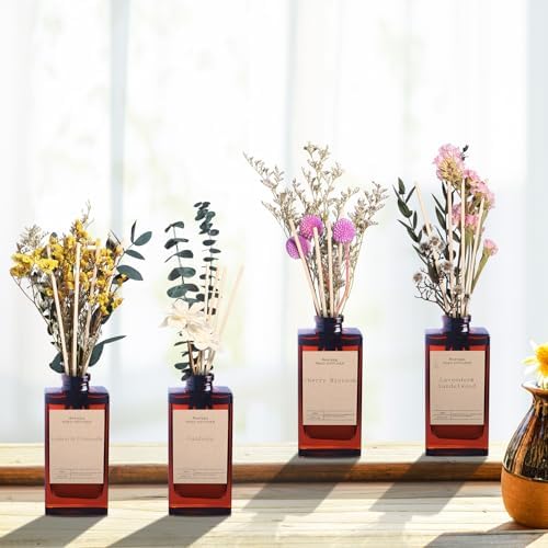 Lemon Citronella Reed Diffuser Set with Flower Decor