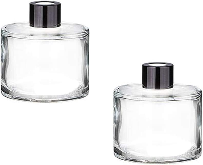 2Pcs 50ml Clear Glass Diffuser Bottles for Aromatherapy