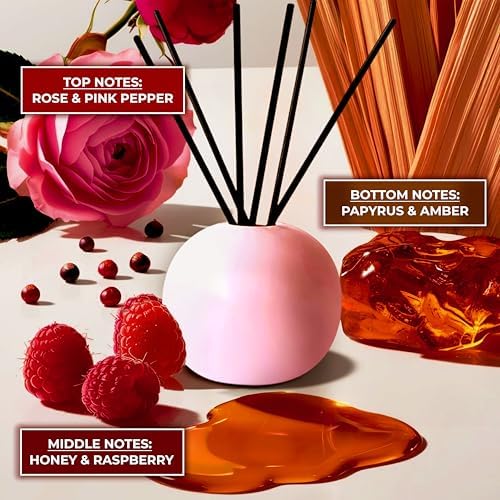 Ampure Rose Fragrance Ceramic Reed Diffuser Set