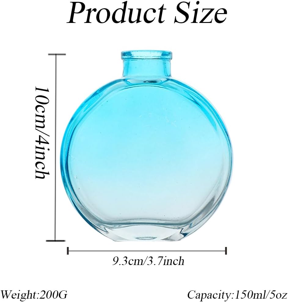 150ml Blue Round Glass Diffuser Bottle for DIY Use