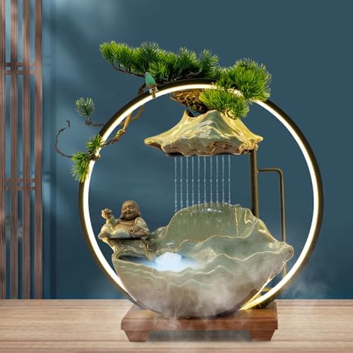 Headery Desktop Water Fountain with LED Strip and Atomizer