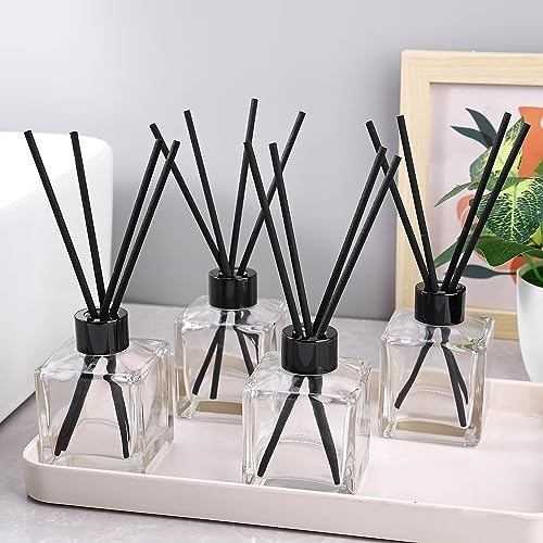 Crazy Huayi 4pcs 150ml Glass Diffuser Set with Black Caps and Reed Sticks