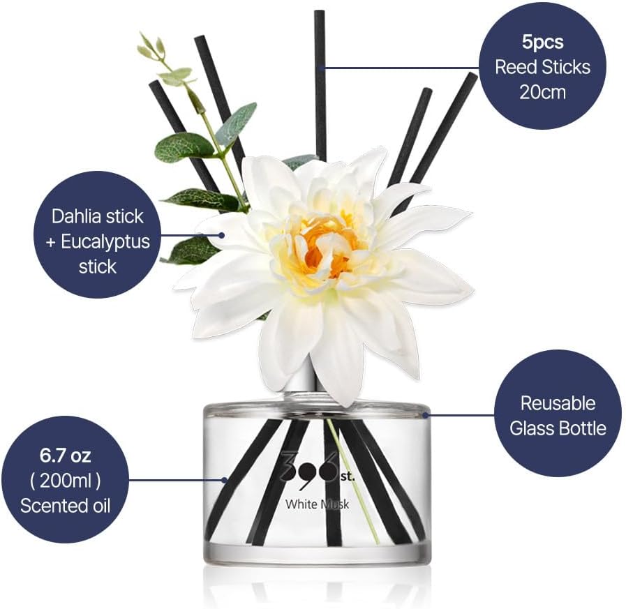 396 St Dahlia Flower Reed Diffuser Set - Black Cherry 200ml