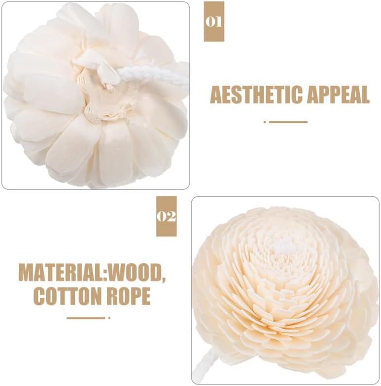 NOLITOY Diffuser with Mixed Sola Flowers and Cotton Reed