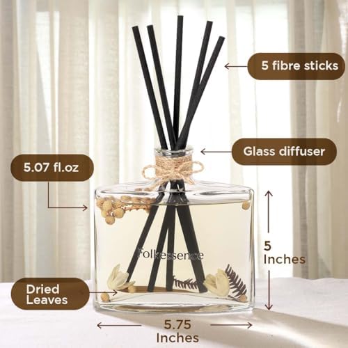 Folkulture Reed Diffusers for Home with 5 Sticks