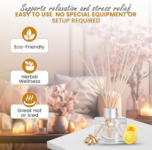 Biogreen Reed Diffuser Ginger Lemon Roses 338 fl oz