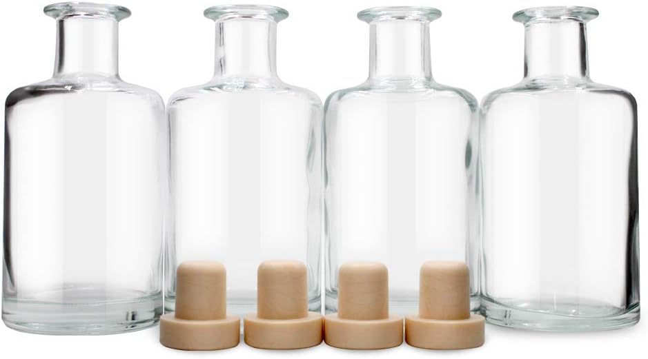 Feel Fragrance Glass Diffuser Bottles Set of 4 53 In High 240ml