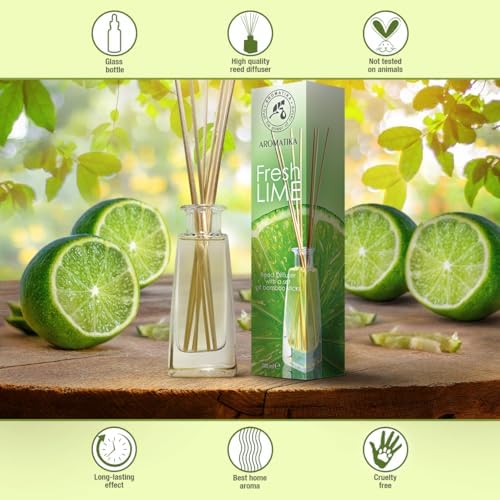 AROMATIKA Lime Reed Diffuser Set 34 Fl Oz