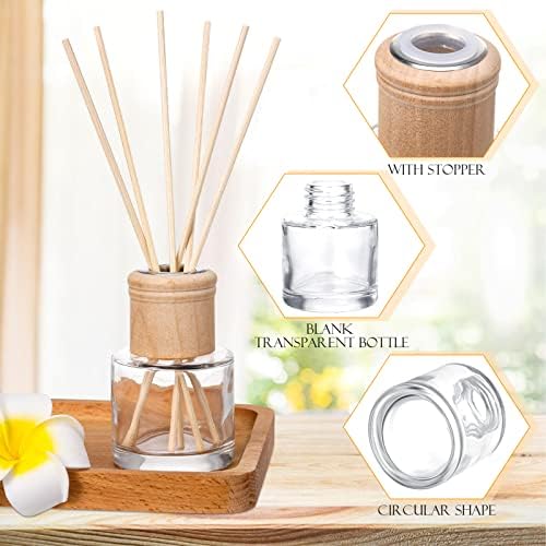 Roshtia 40 Piece Reed Diffuser Set with Glass Bottles and Wooden Caps