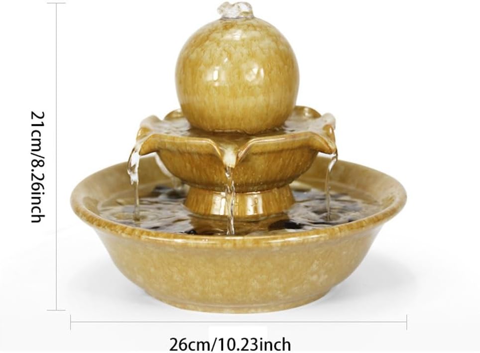 BABETRUE Tabletop Fountain Ceramic Water Feature Modern Decor