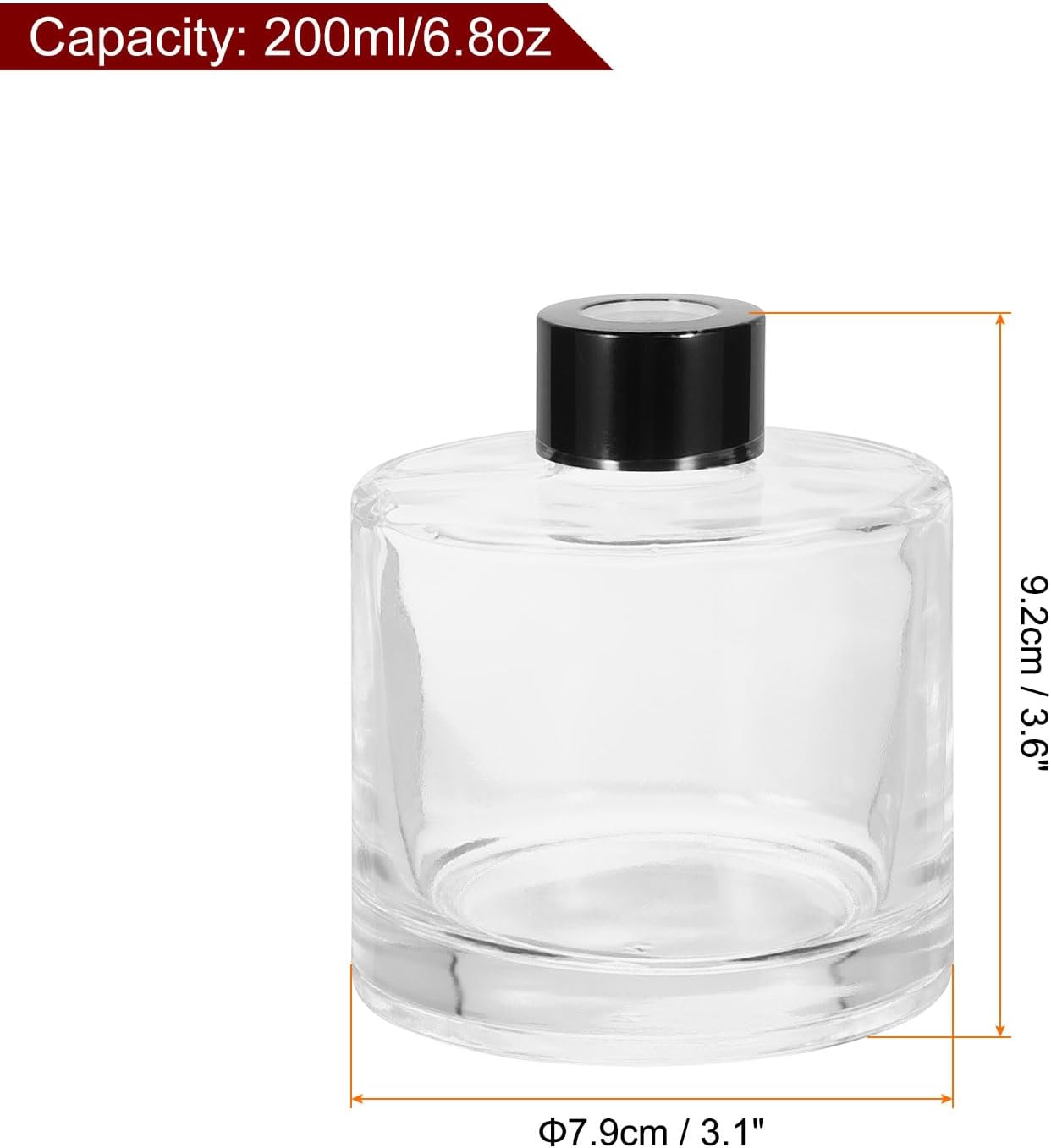HARFINGTON 2pc 200ml Empty Glass Diffuser Bottle Set