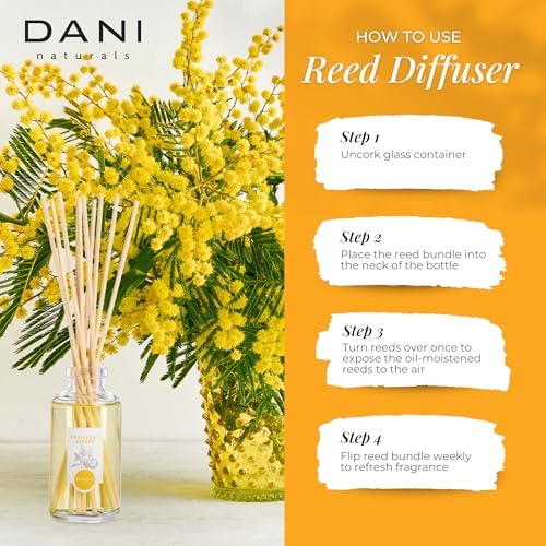DANI Naturals Reed Diffuser Set - Fresh Grapefruit Ginger Scent