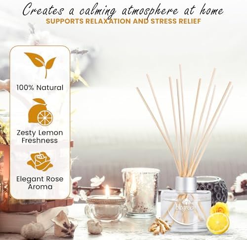 Biogreen Reed Diffuser Ginger Lemon Roses 338 fl oz