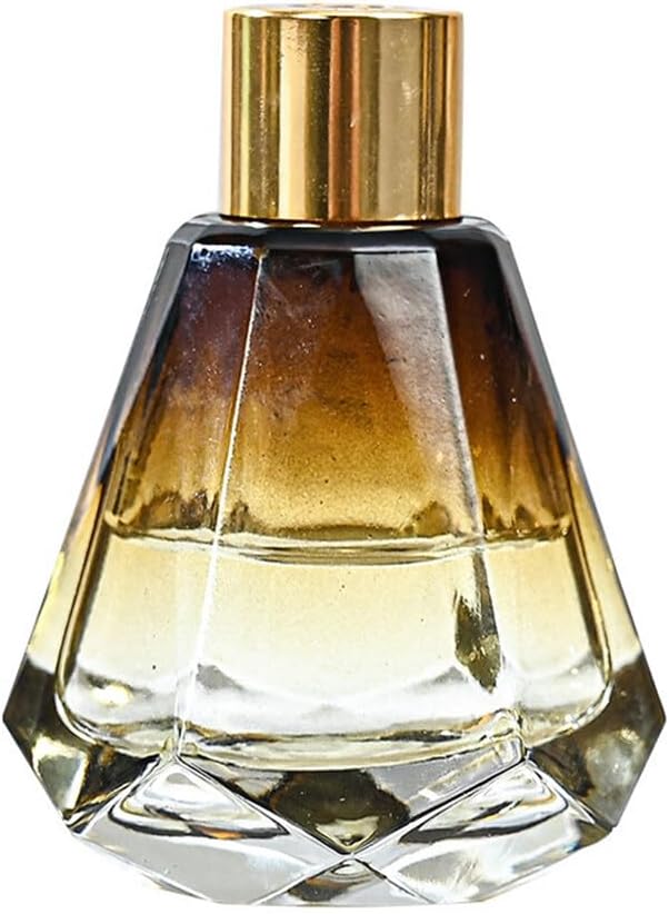2PCS 60ML Amber Glass Diffuser Jars with Gold Lid and Rubber Plug