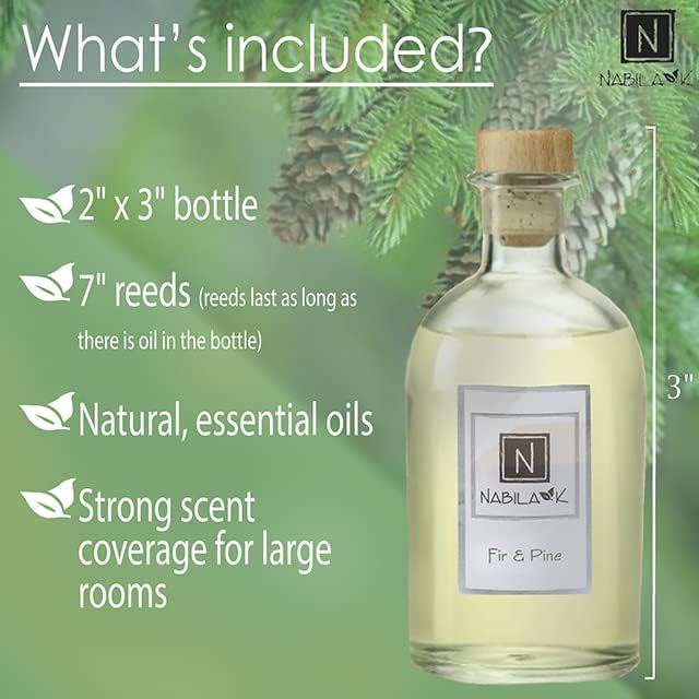 Nabila K Fir Pine Reed Diffuser Set Evergreen Aromatic Oil for Home
