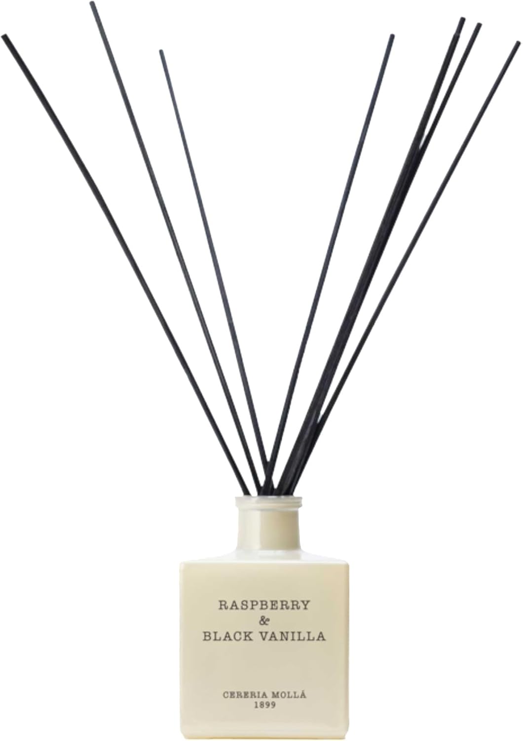 Cereria Molla Mikado Reed Diffuser Set All Natural Essential Oil Refillable 34 FL OZ Raspberry Black Vanilla