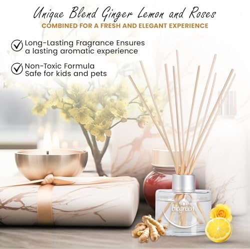Biogreen Reed Diffuser Ginger Lemon Roses 338 fl oz
