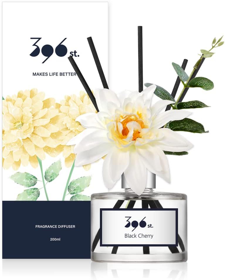 396 St Dahlia Flower Reed Diffuser Set - Black Cherry 200ml