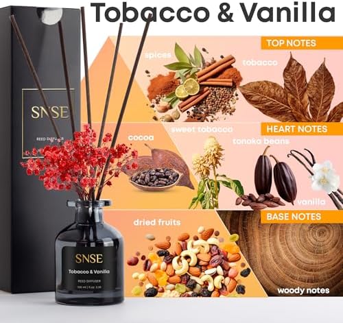 SNSE Tobacco Vanilla with Flowers Reed Diffuser Set