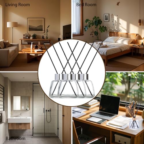 Kaxich 4 Pack Reed Diffuser Bottles with 30 Reeds 352 oz Refillable Essential Oil Diffuser Set for Home Decor