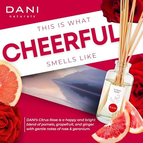 DANI Citrus Rose Reed Diffuser Set - 10 Reeds 35 oz