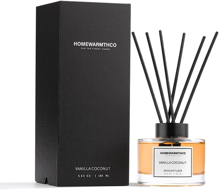 Vanilla Coconut Reed Diffuser Set - 160ml Long Lasting Scented Oil Diffusers