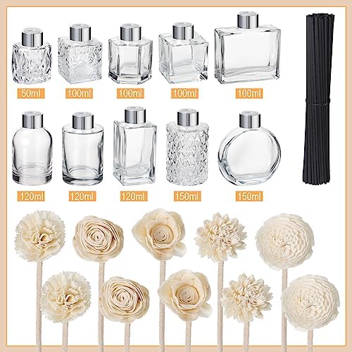 Tanlade 10 Piece Reed Diffuser Set Empty Bottles and Accessories