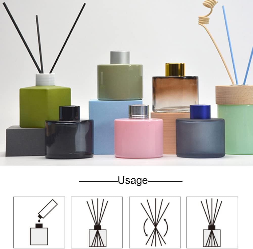TOPWEL 120ml Glass Diffuser Jar with Silver Cap