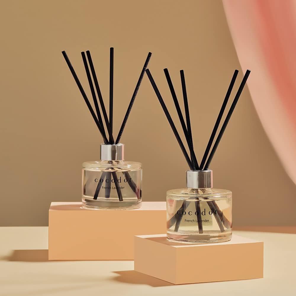 Cocodor Reed Diffuser 2 Pack Black Glass Cotton Core