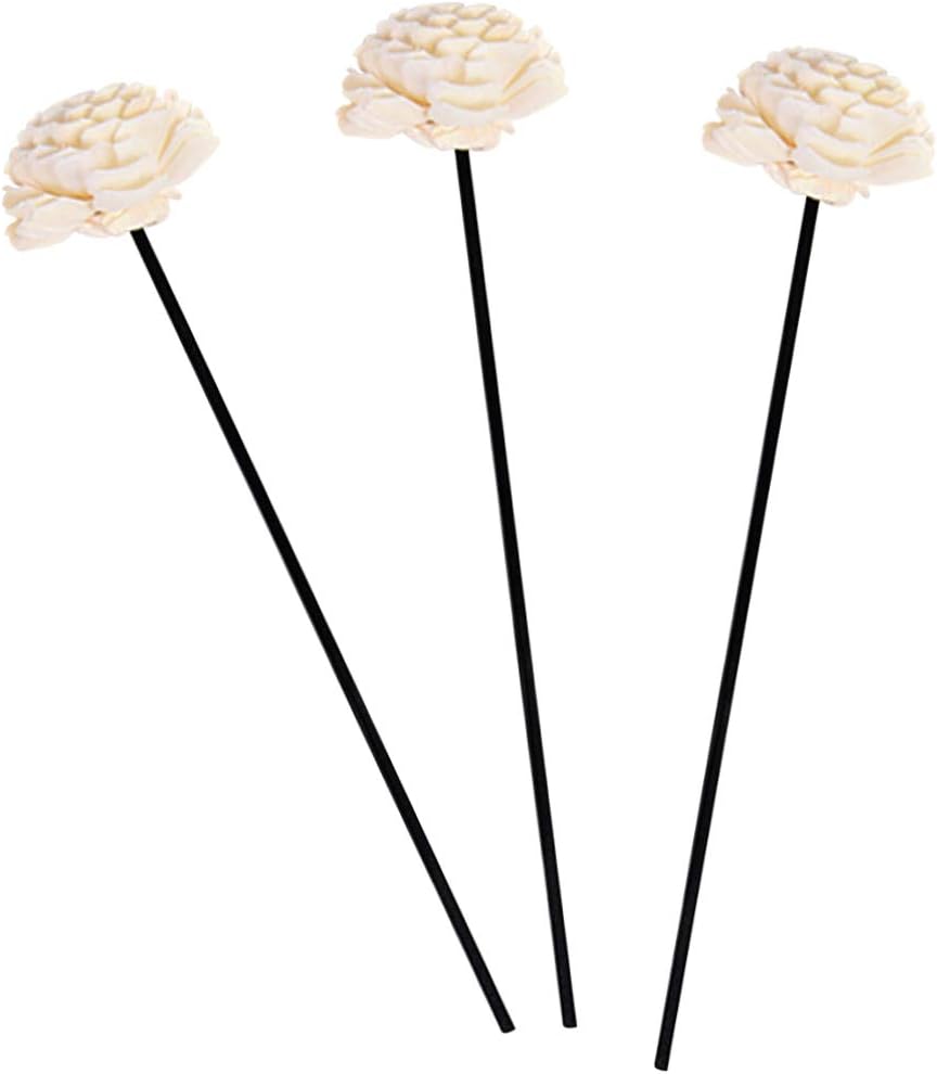 Amosfun 3Pcs Flower Rattan Reed Diffuser Sticks