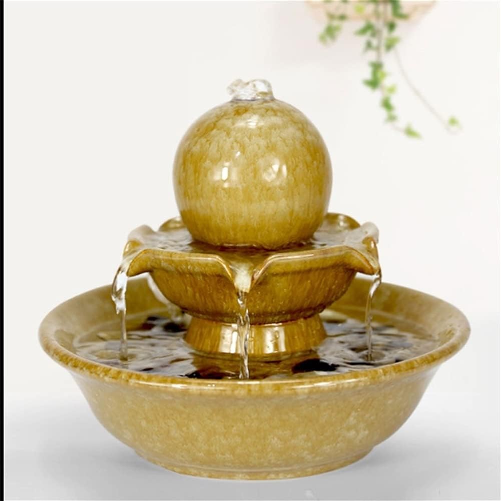 Ceramic Tabletop Fountain for Home Office Zen Relaxation