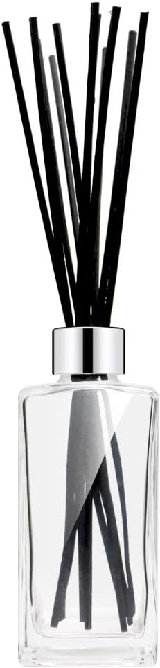 Set of 4 Glass Diffuser Bottles with Silver Caps - 55 Inches High