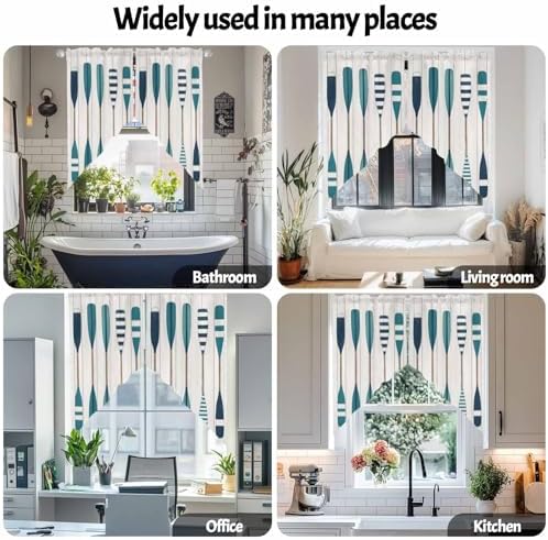 Striped Lake Paddles Swag Valances 2 Panels Set 36 Inch