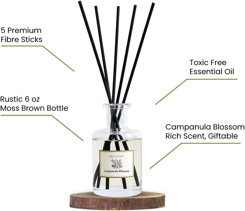 Pristine Campanula Blossom Reed Diffuser Set