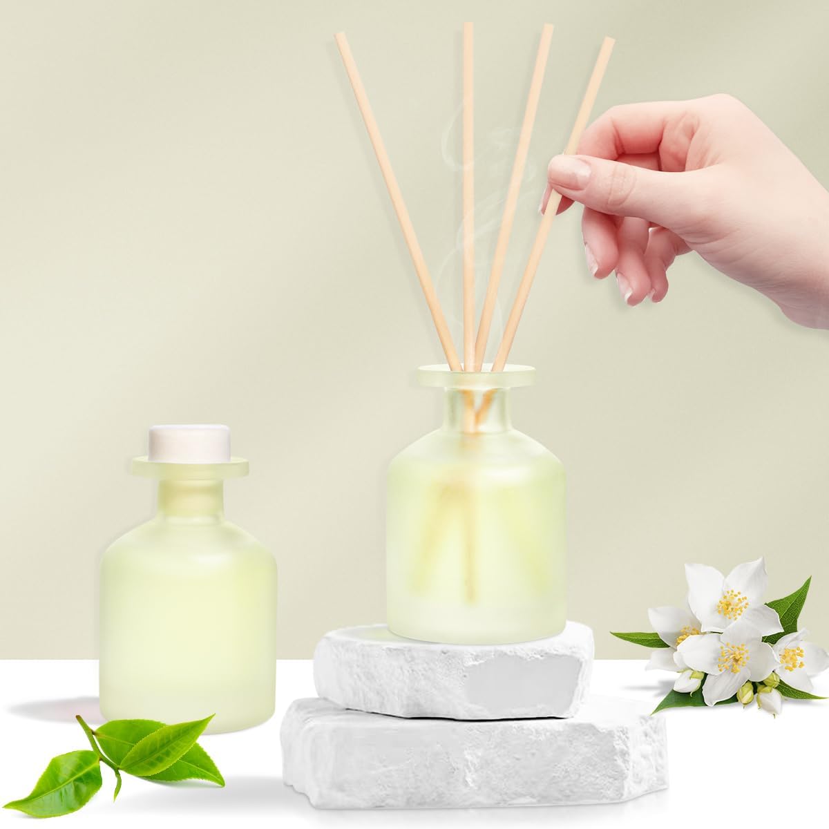 Jasmine Green Tea Reed Diffuser Set 2 Packs 16 Sticks