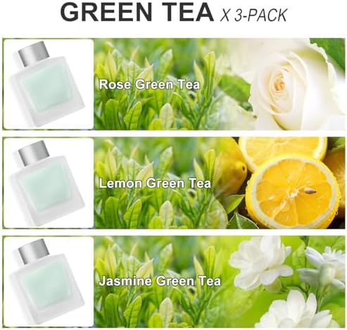 3-Pack Reed Diffuser Set with Rose Lemon Jasmine Essential Oils