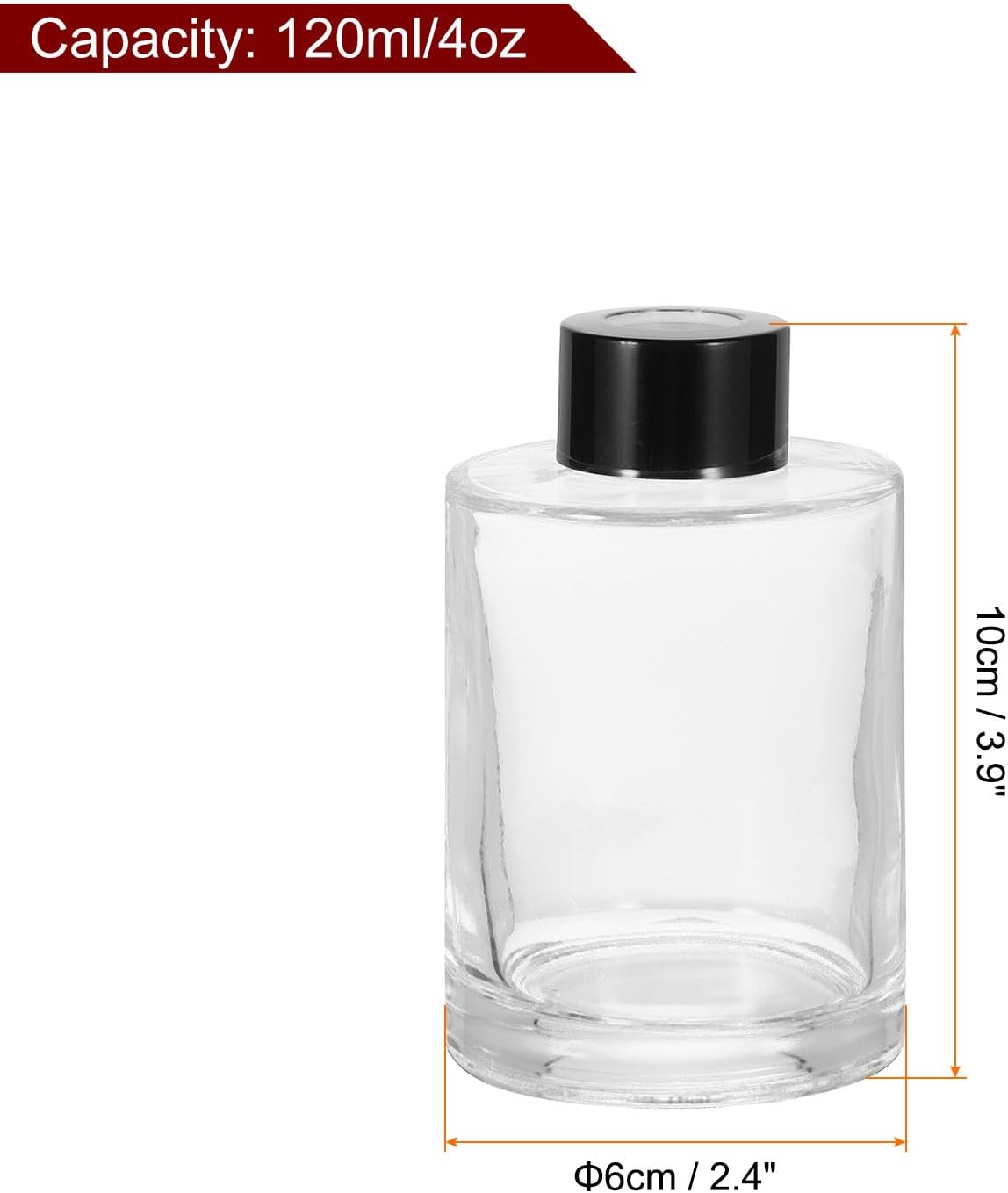 HARFINGTON 4oz Empty Glass Diffuser Bottle for Aromatherapy