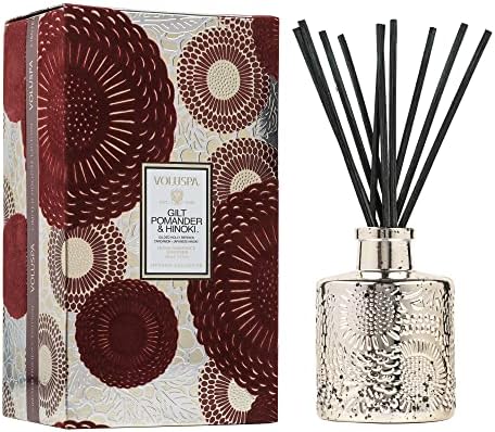 Voluspa Gilt Pomander Hinoki Reed Diffuser 34 Oz