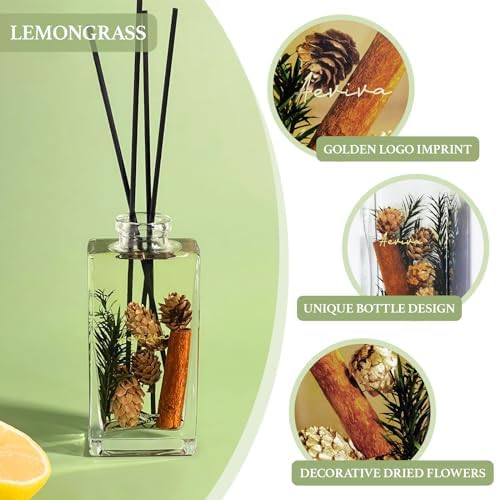 Aeviva Reed Diffuser Set with Lemongrass Scent