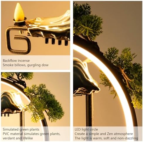 Indoor Waterfall Fountain with LED Lights and Pump