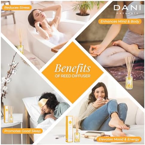 DANI Naturals Reed Diffuser Set - Fresh Grapefruit Ginger Scent
