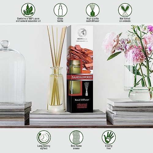 Sandalwood Reed Diffuser 34 Fl Oz - Natural Fragrance Set