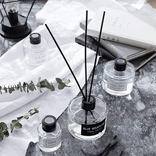 2PCS Clear Glass Diffuser Bottles with Black Caps