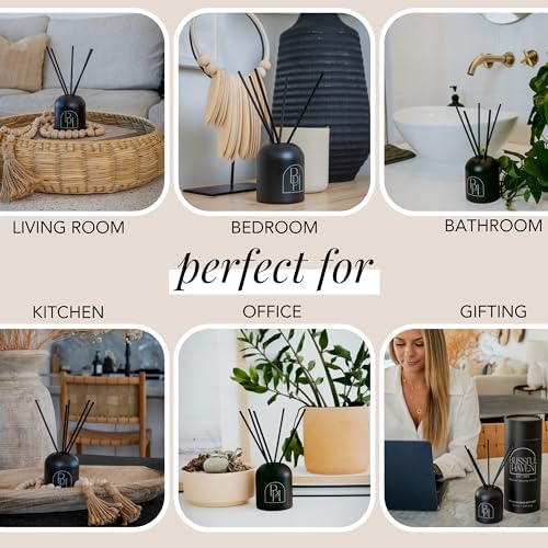 Matte Black Reed Diffuser Set - Clean Cotton Scent 507oz 60 Days