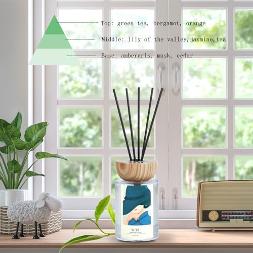 Ycyk Reed Diffuser Set with Jasmine Gardenia Scent Oil